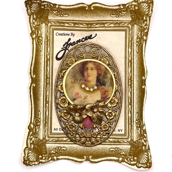Creations by Frances Hand Crafted Victorian Style Gold Tone Pin Brooch - Picture 1 of 10